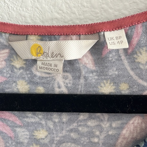 Boden Amelie Jersey Dress Navy Tropical Print Size 4P - Picture 4 of 7